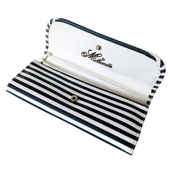 NEW MORELLE & CO CLASSIC LUCY JEWELRY ROLL CASE DARK BLUE & WHITE STRIPED - Picture 3 of 8